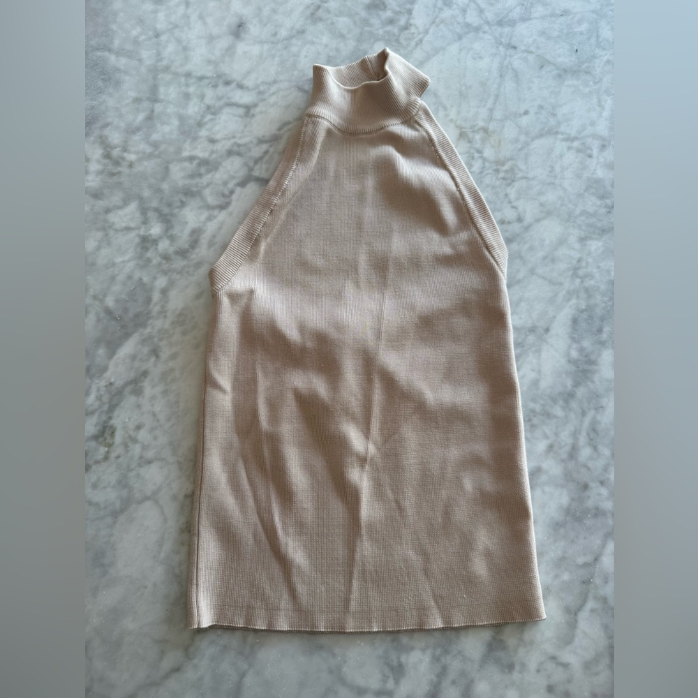 Zara Light Gold Tan Knit Top